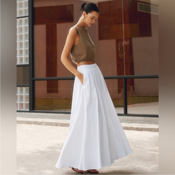 Commense Dresses & Skirts - Commense Cotton Pleated Maxi Skirt